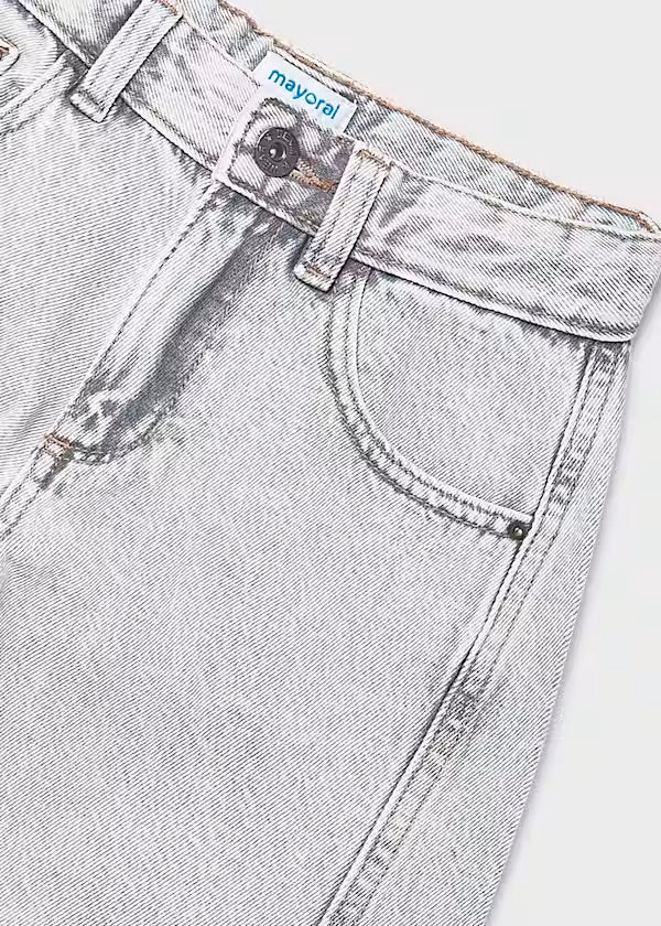Pantalón largo vaquero wide leg chica
