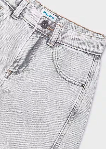 Pantalón largo vaquero wide leg chica