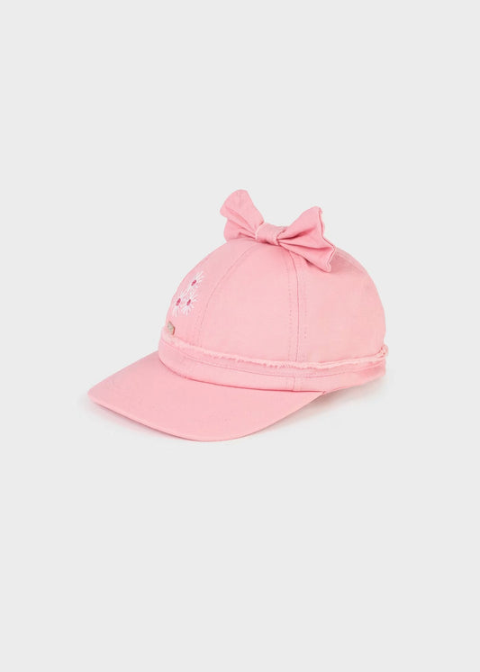 gorra lazo color rosa dalia, con moño