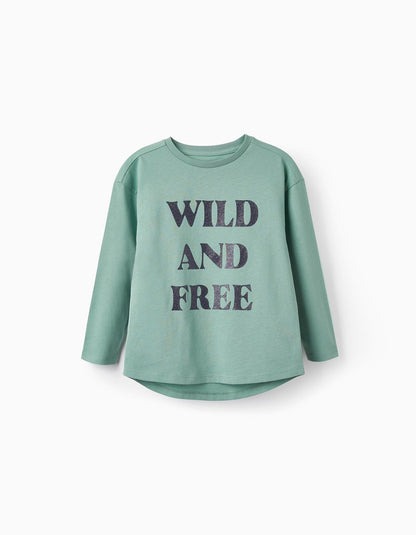 camiseta verde wild and free