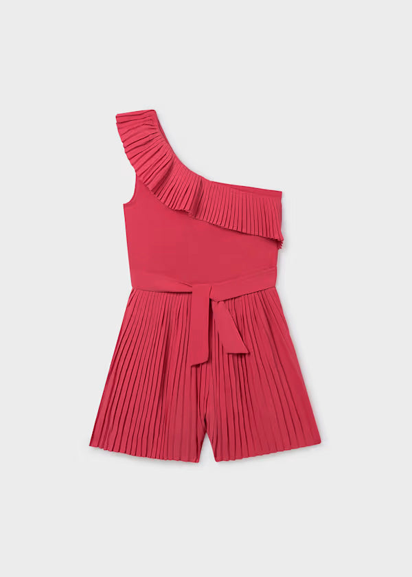 Mono corto plisado rosa coral