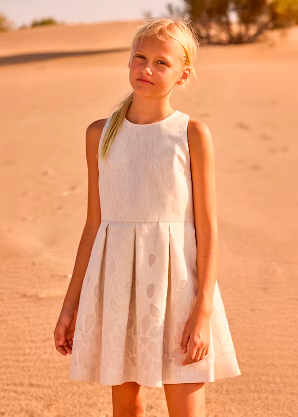 Vestido cenefa lino