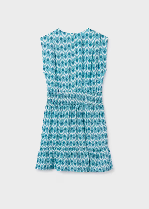 Vestido estampado azul alga