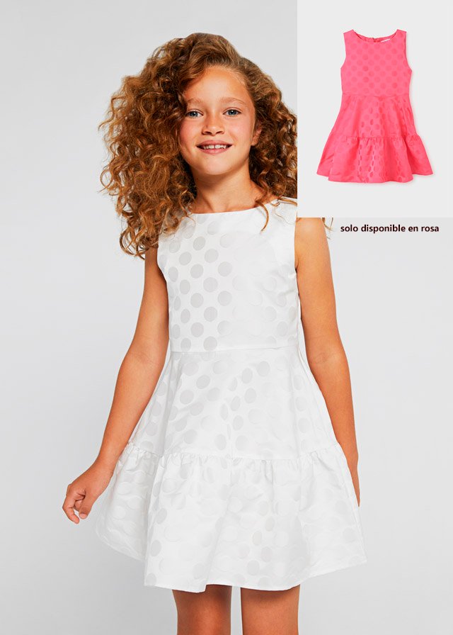 vestido rosa con lunares