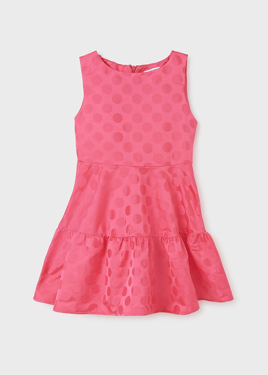 vestido rosa con lunares