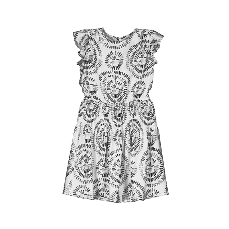 Vestido estampado Blanco con elementos negro