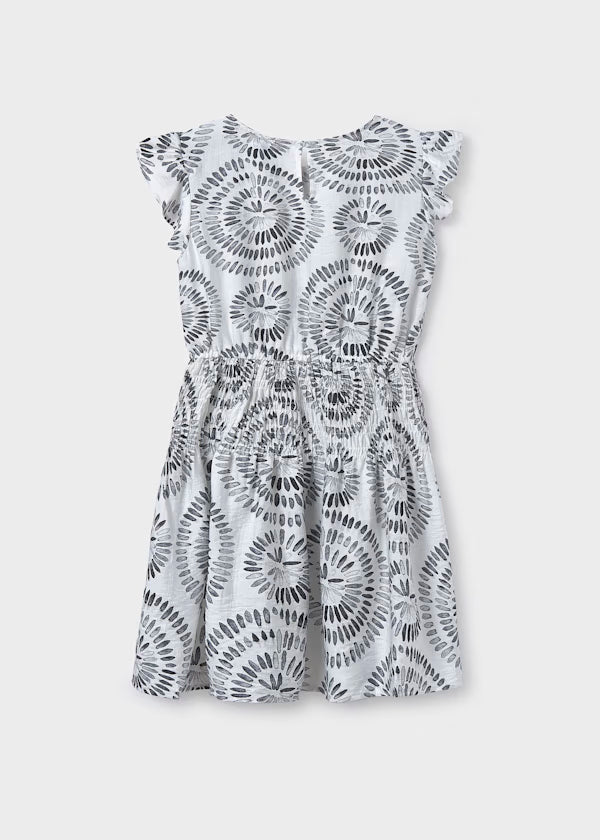Vestido estampado Blanco con elementos negro