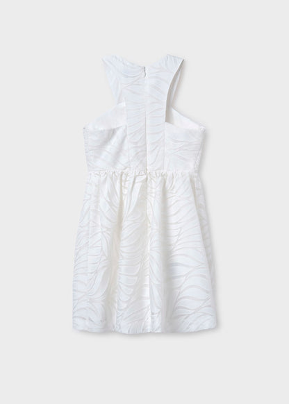 Vestido tirantes cruzados devoré, crudo