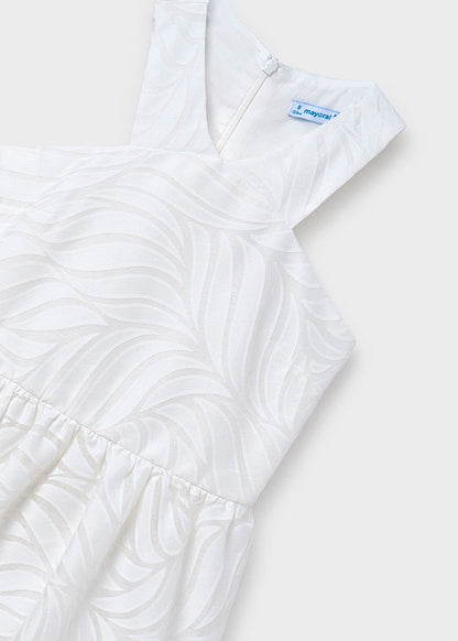 Vestido tirantes cruzados devoré, crudo
