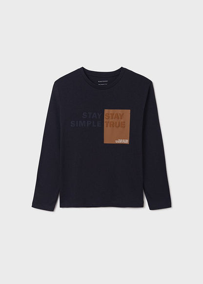 playera manga larga color azul