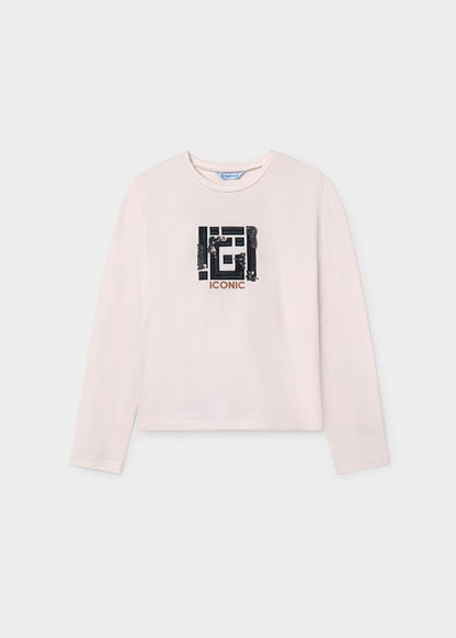 conjunto camiseta manga larga y falda a cuadros