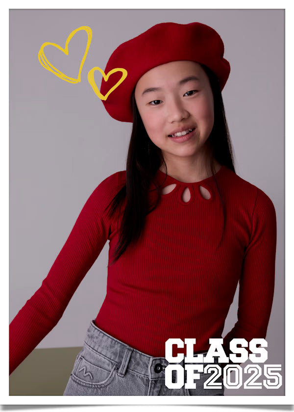 Jersey detalles canalé color rojo