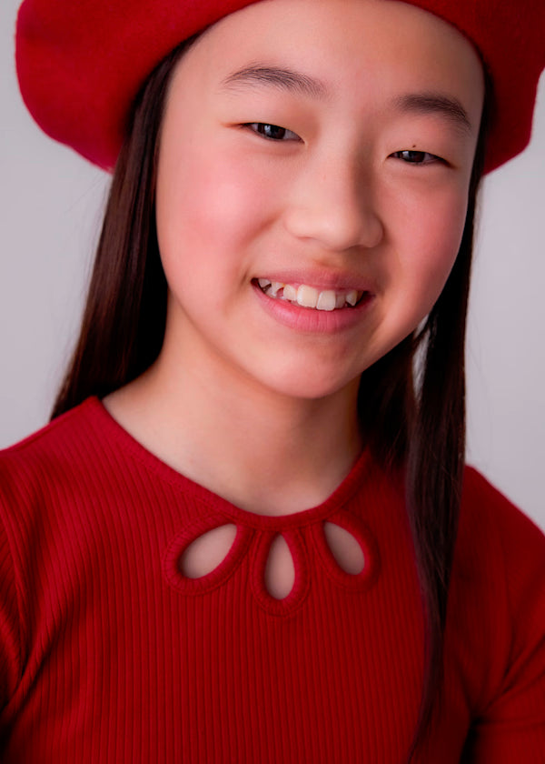 Jersey detalles canalé color rojo