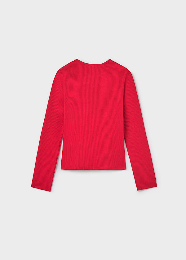 Jersey detalles canalé color rojo