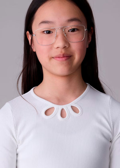 Camiseta detalles canalé color nata