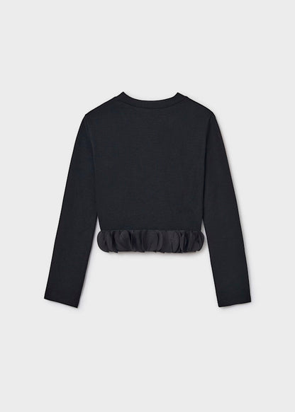 Camiseta pétalos color negro