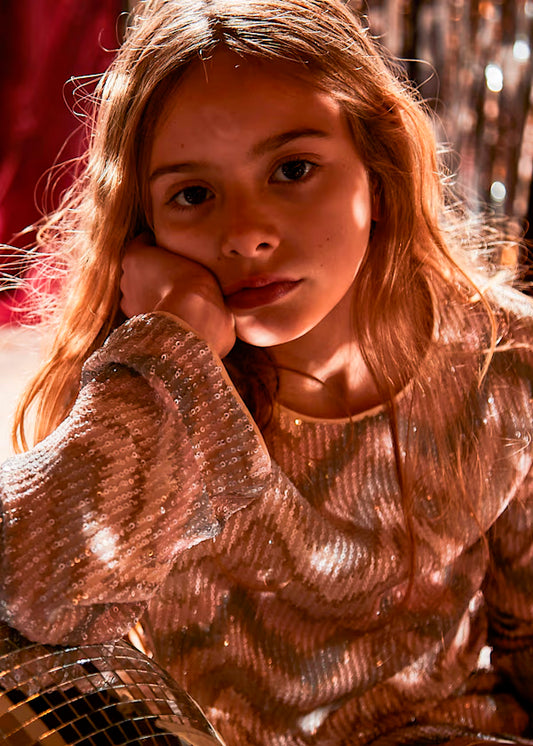 Top lentejuelas nude