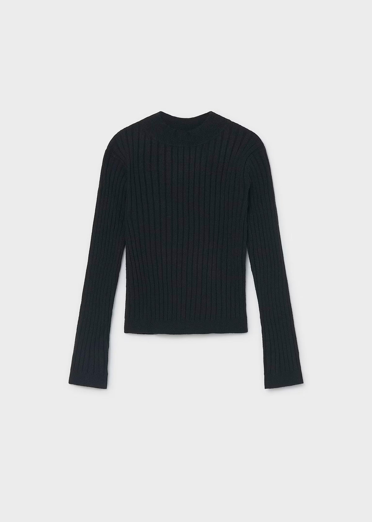 Blusa manga larga tricot color negro