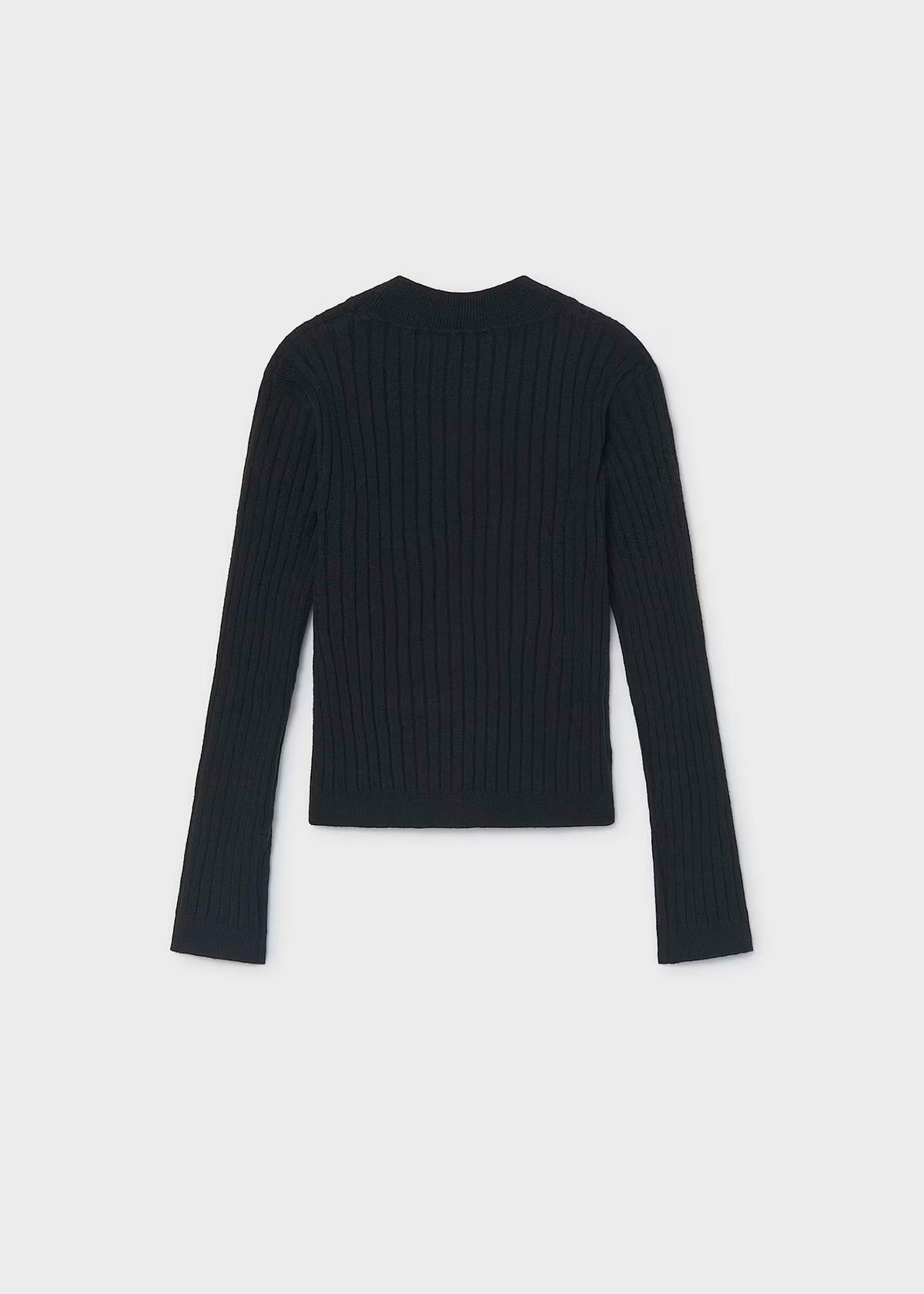 Blusa manga larga tricot color negro