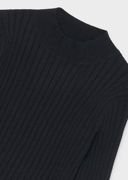 Blusa manga larga tricot color negro