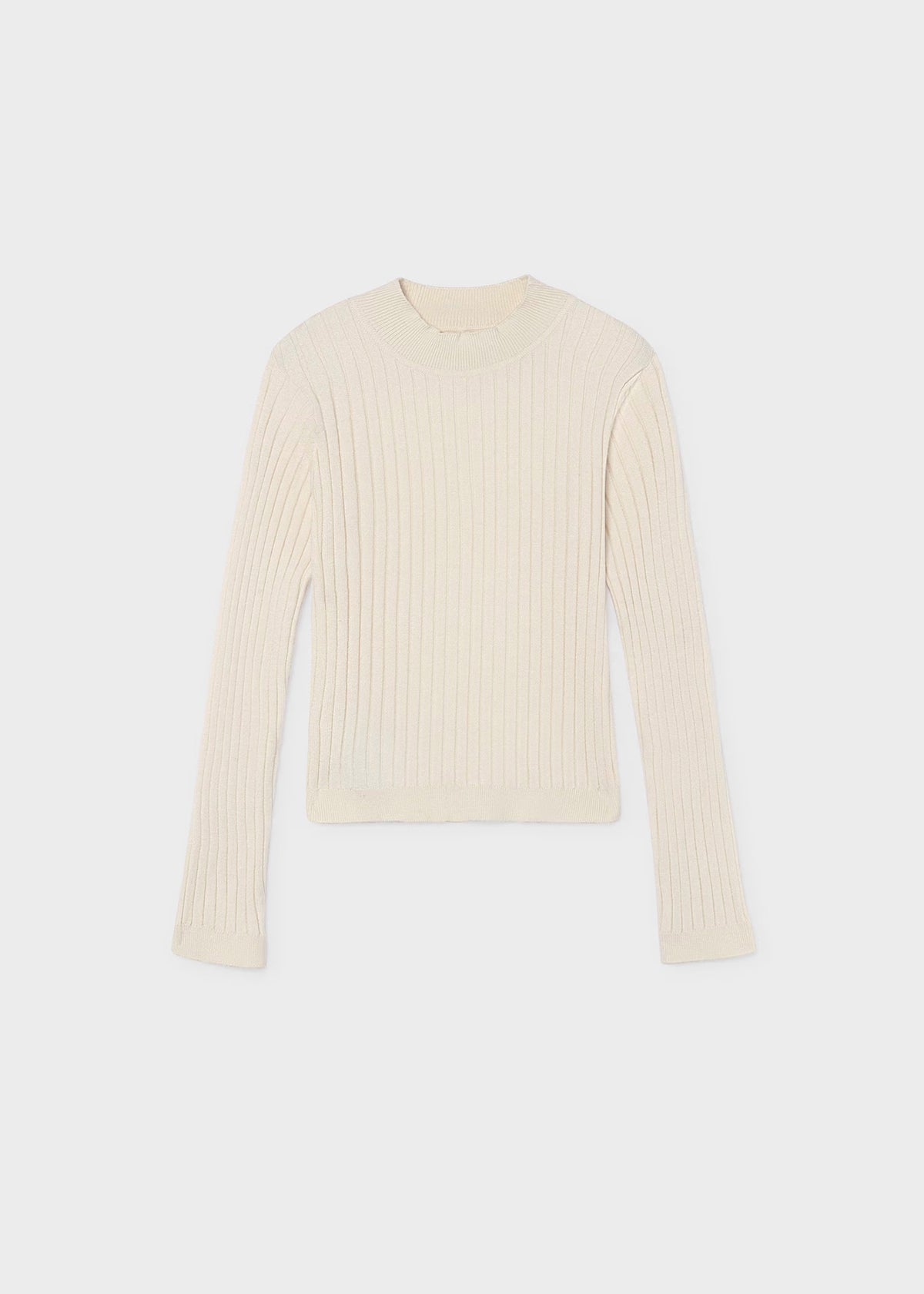 Blusa manga larga tricot color crema