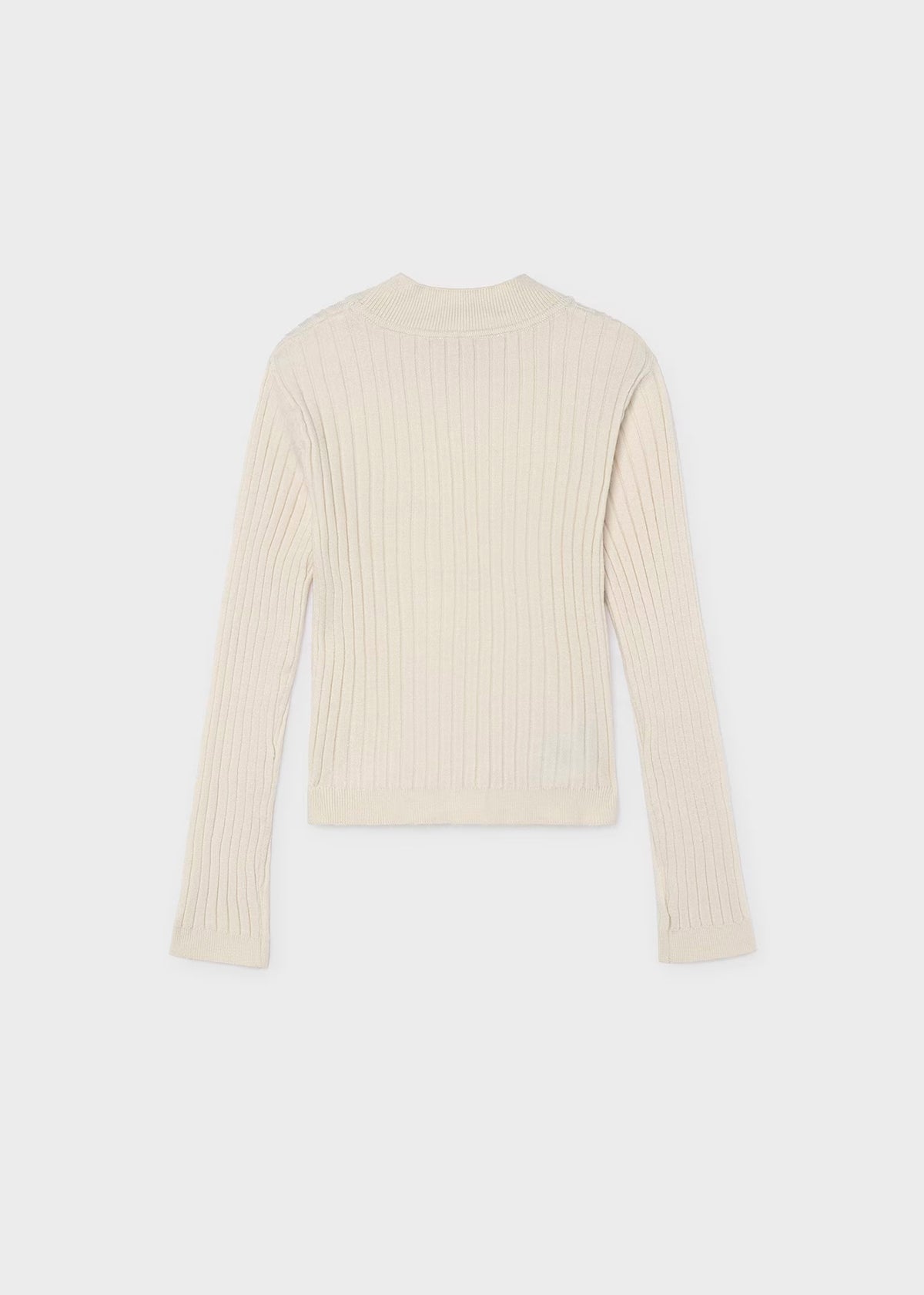 Blusa manga larga tricot color crema