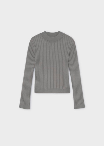 Blusa manga larga tricot acero