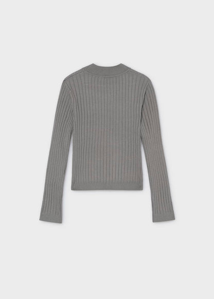 Blusa manga larga tricot acero