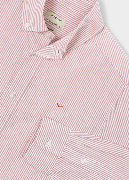 Camisa oxford Boston rayas terracota
