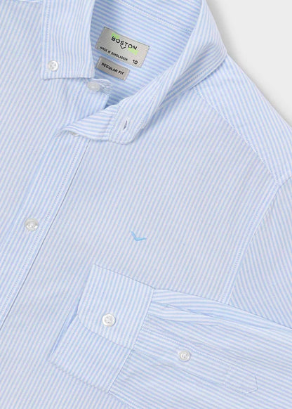 Camisa oxford Boston rayas celeste
