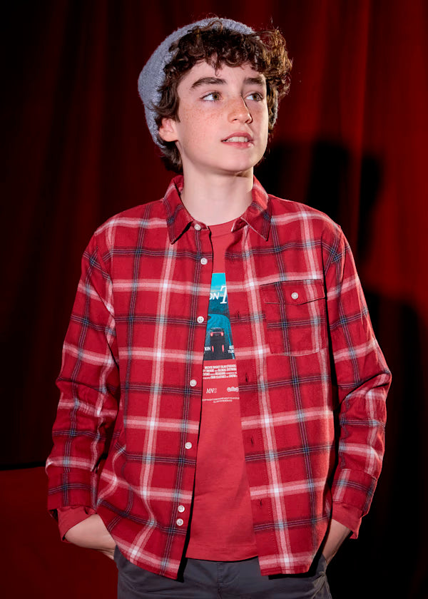 Camisa cuadros rojo baya