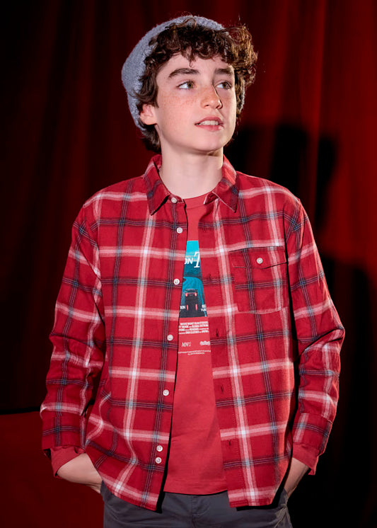 Camisa cuadros rojo baya