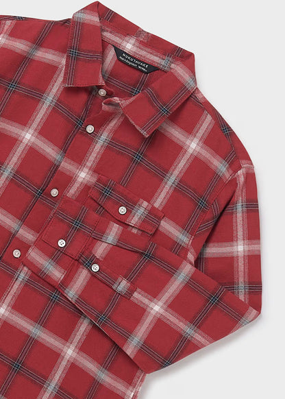 Camisa cuadros rojo baya