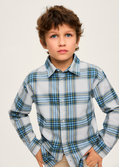 Camisa manga larga a cuadros sky