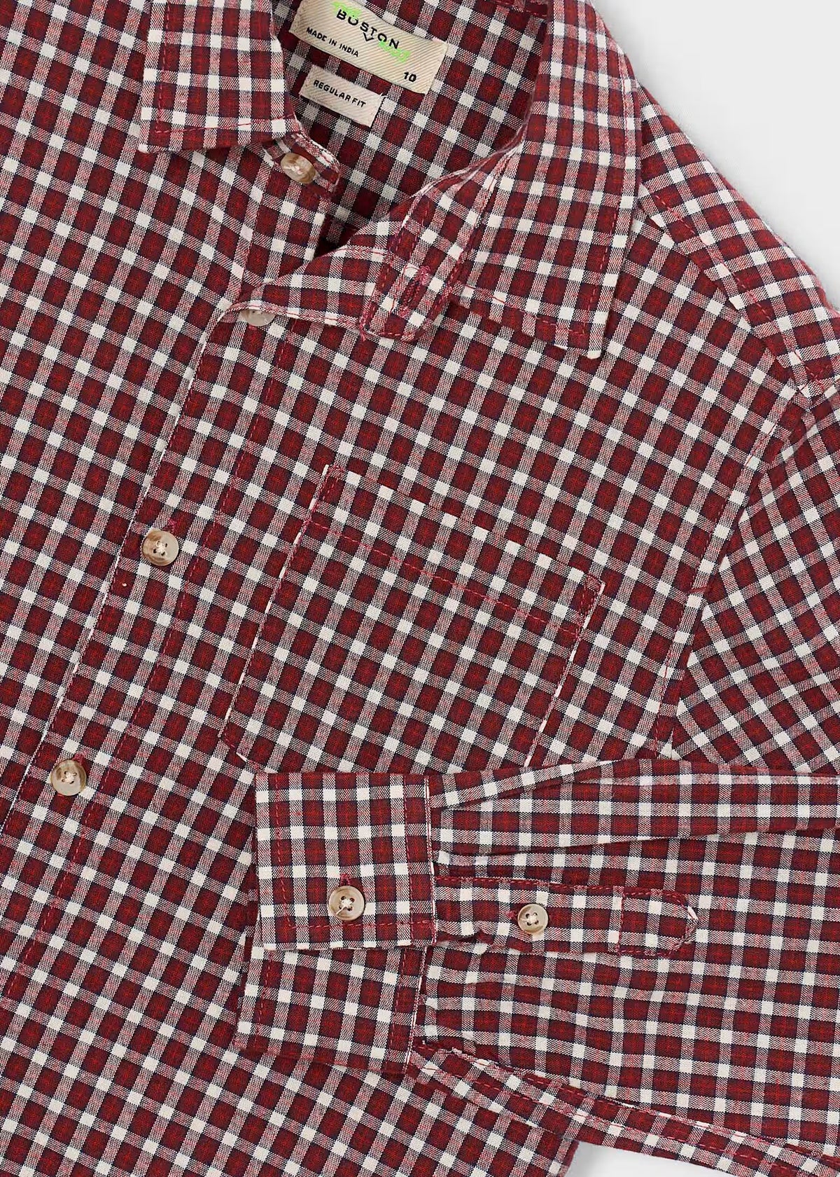 Camisa oxford Boston cuadros terracota