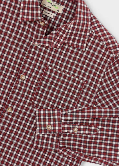 Camisa oxford Boston cuadros terracota