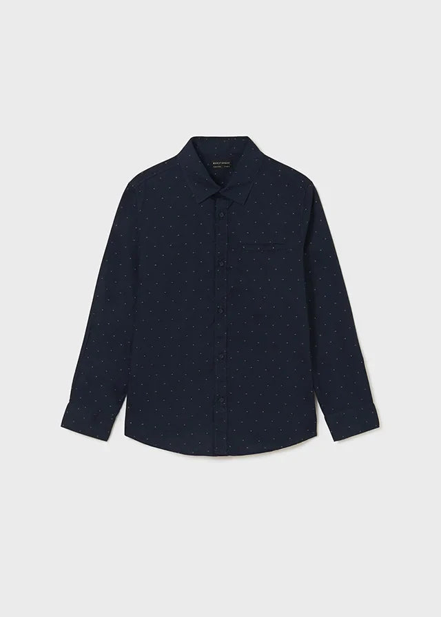 camisa manga larga color azul marino