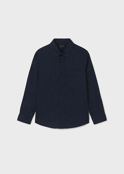 camisa manga larga color azul marino