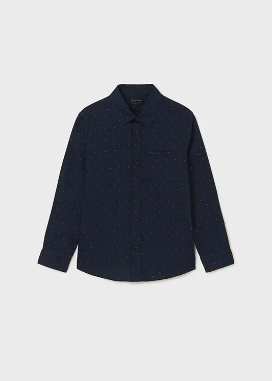 camisa manga larga color azul marino