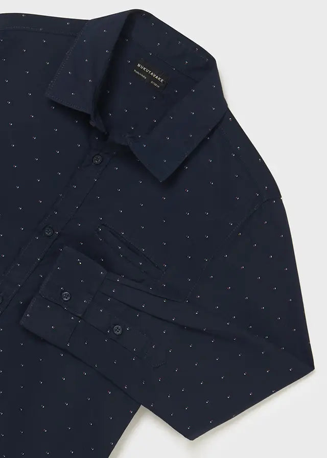 camisa manga larga color azul marino