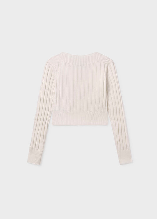 Jersey detalles canalé color crudo