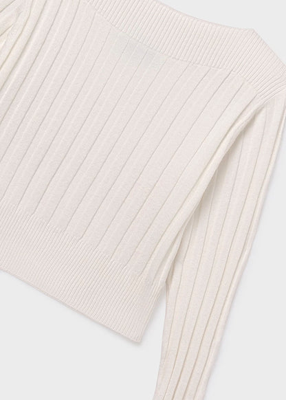 Jersey detalles canalé color crudo