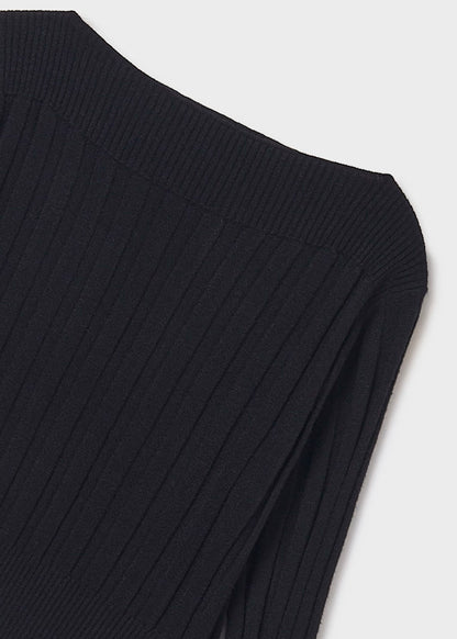 Jersey detalles canalé color negro