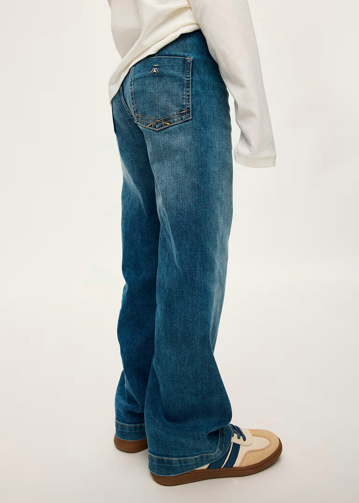 Pantalón vaquero wide leg azul tejano medio
