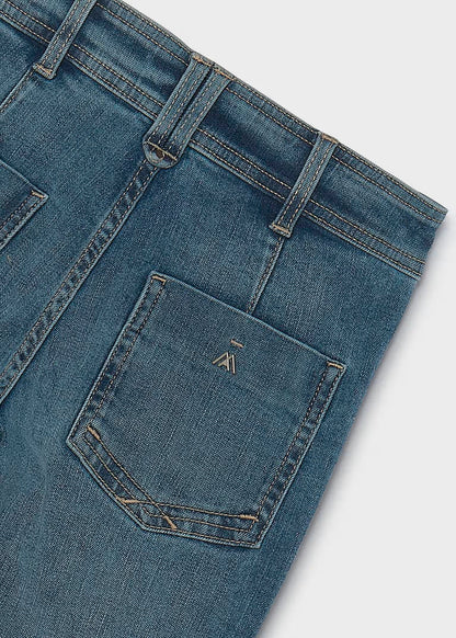Pantalón vaquero wide leg azul tejano medio
