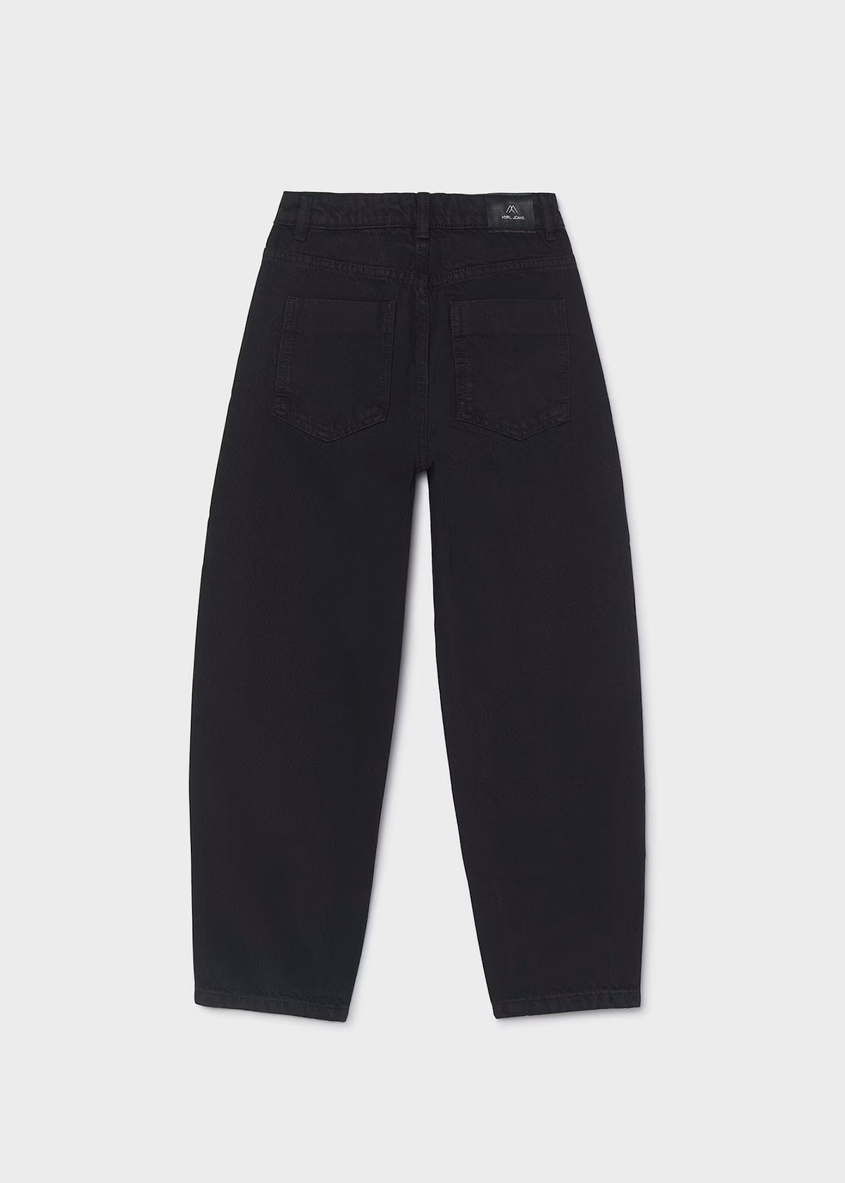 Pantalón sarga barrel fit negro