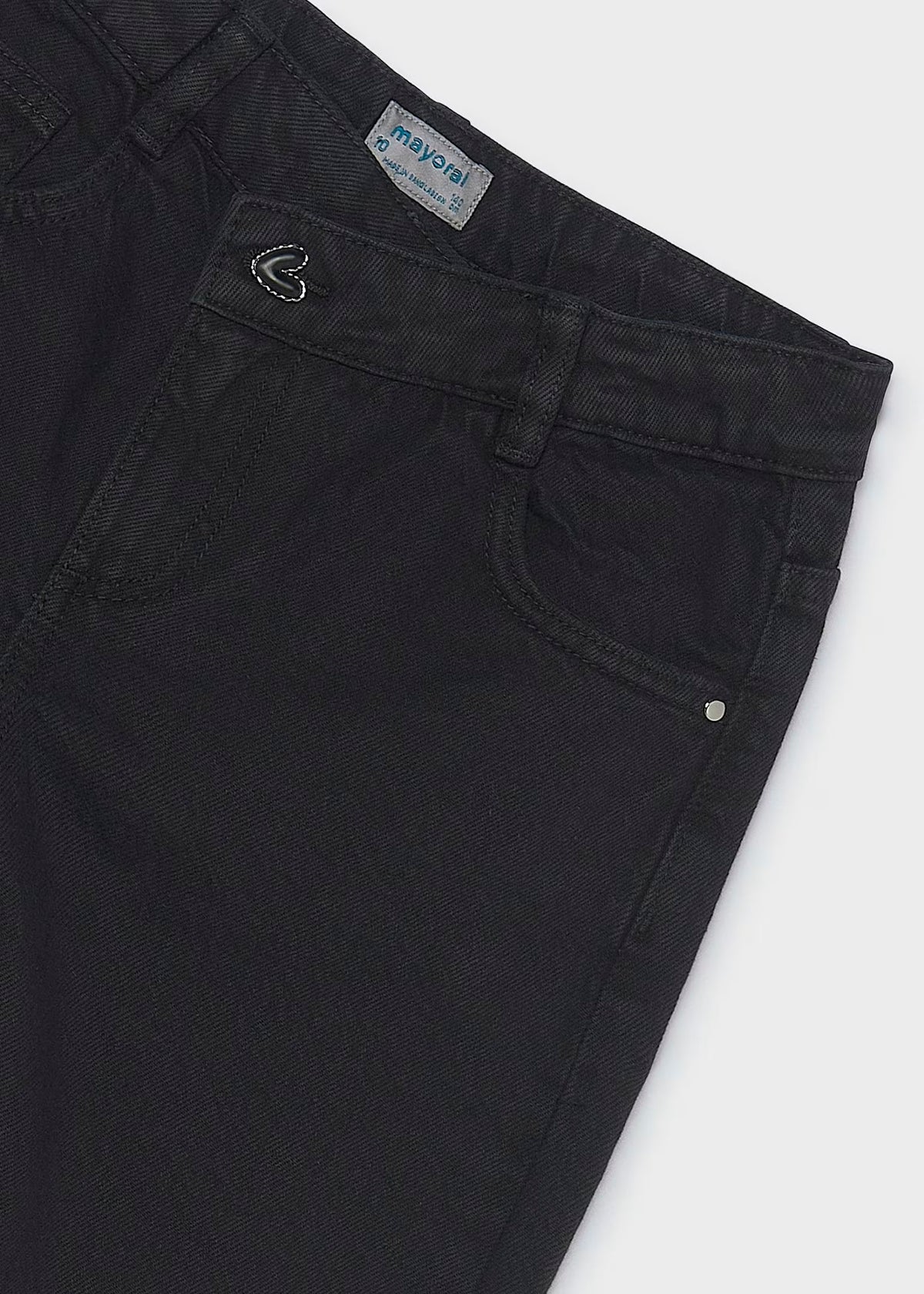 Pantalón sarga barrel fit negro