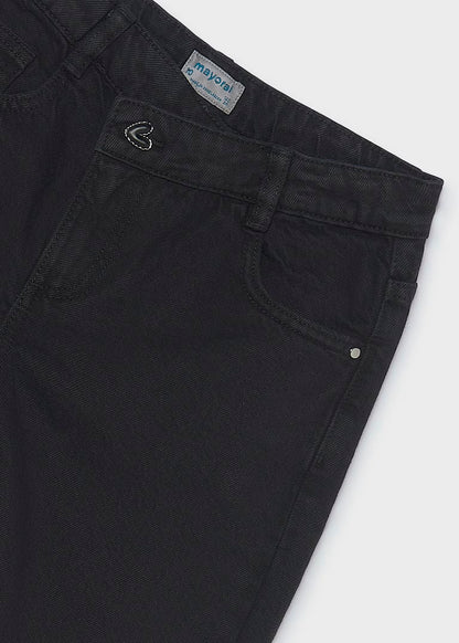 Pantalón sarga barrel fit negro