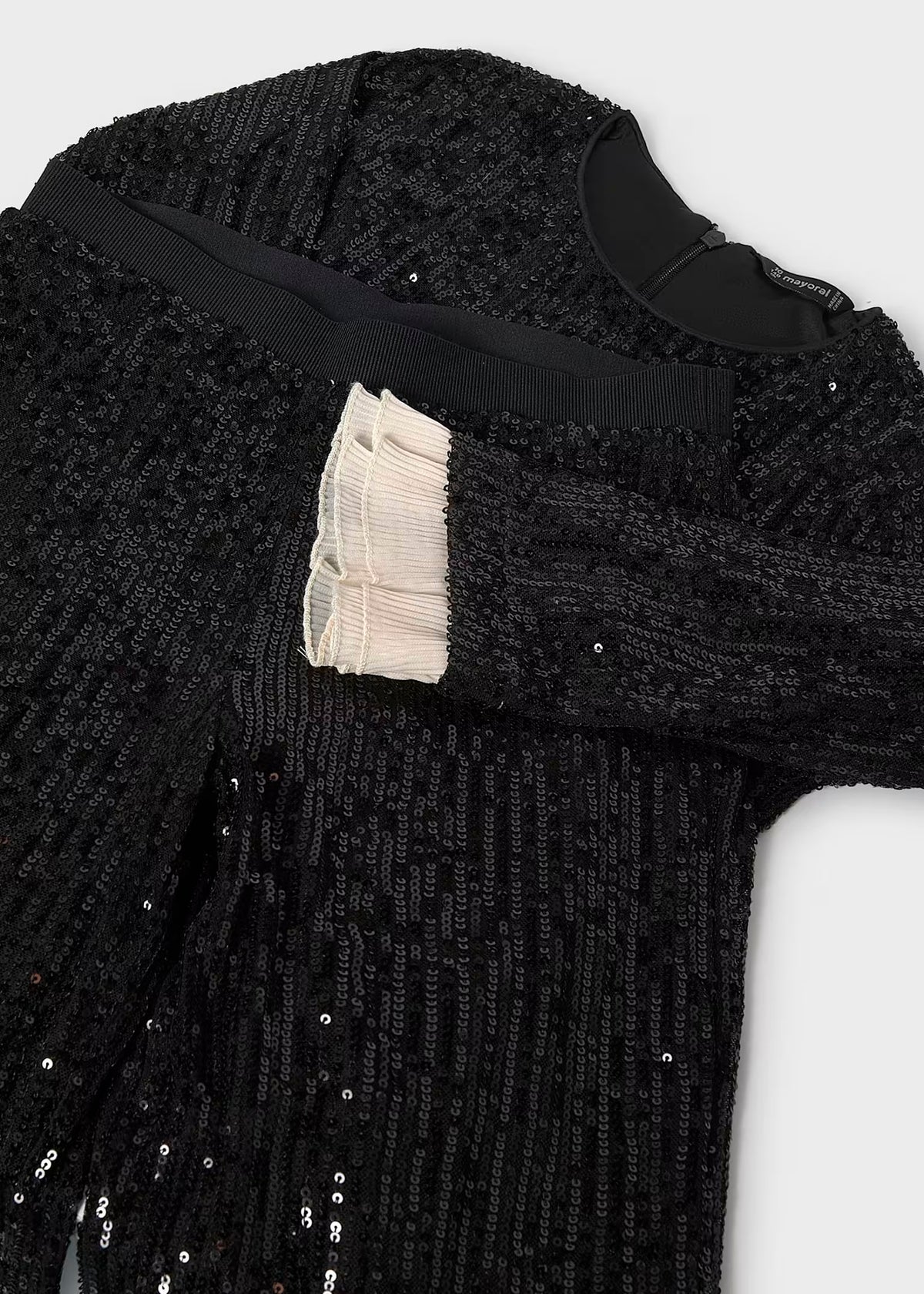 Conjunto pantalón y blusa lentejuela negro