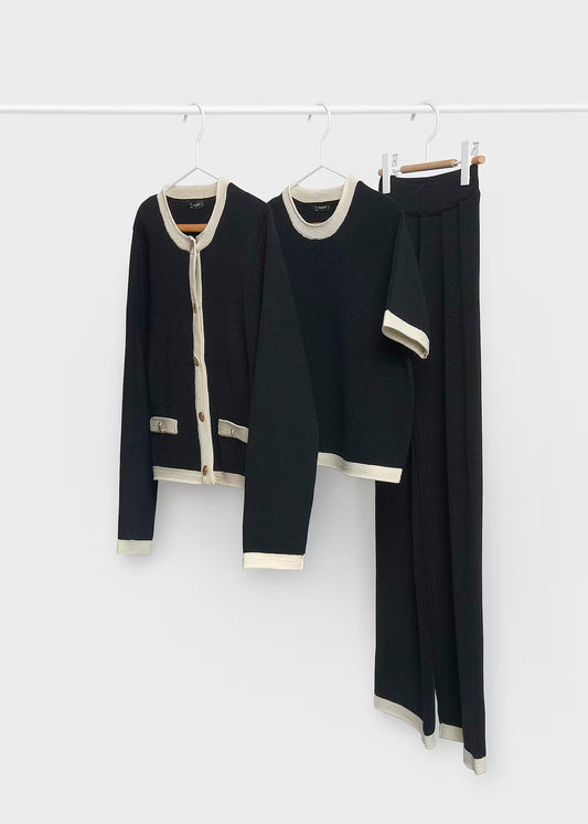 Conjunto 3 piezas punto negro